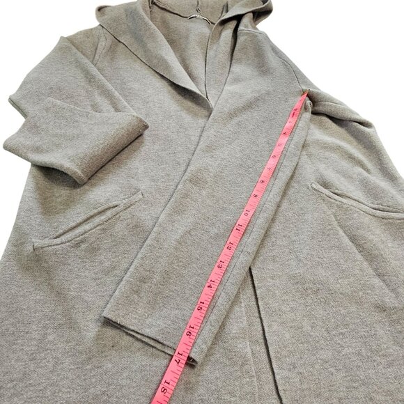 Womens Light Gray Hooded Open Front Cardigan Sweater and a hood size M - Picture 11 of 12